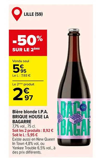 Bière blonde I.P.A. BRIQUE HOUSE LA BAGARRE
