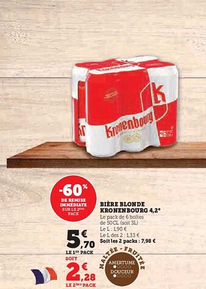 BIÈRE BLONDE KRONENBOURG 4,2°