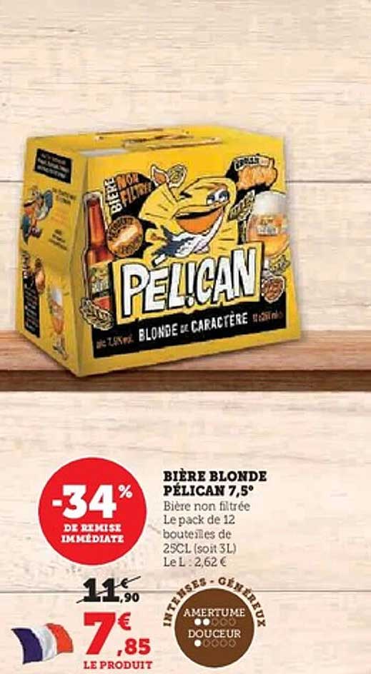 BIÈRE BLONDE PÉLICAN 7,5°