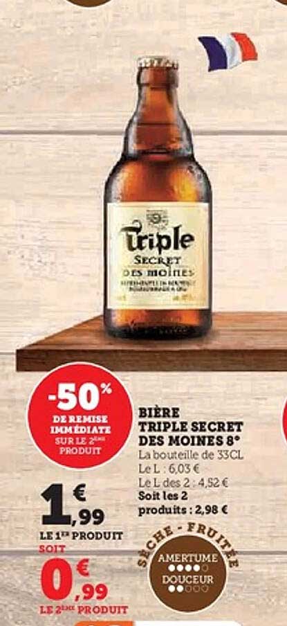 BIÈRE TRIPLE SECRET DES MOINES 8°