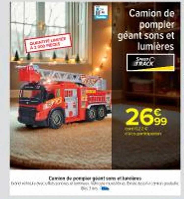 Camion de pompier géant sons et lumières