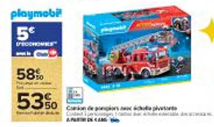 Camion de pompiers avec échelle pivotante