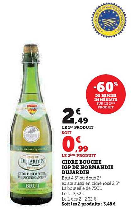 CIDRE BOUCHE IGP DE NORMANDIE DUJARDIN
