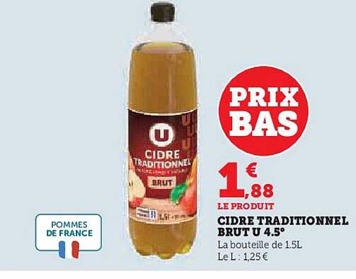 CIDRE TRADITIONNEL BRUT U 4.5°