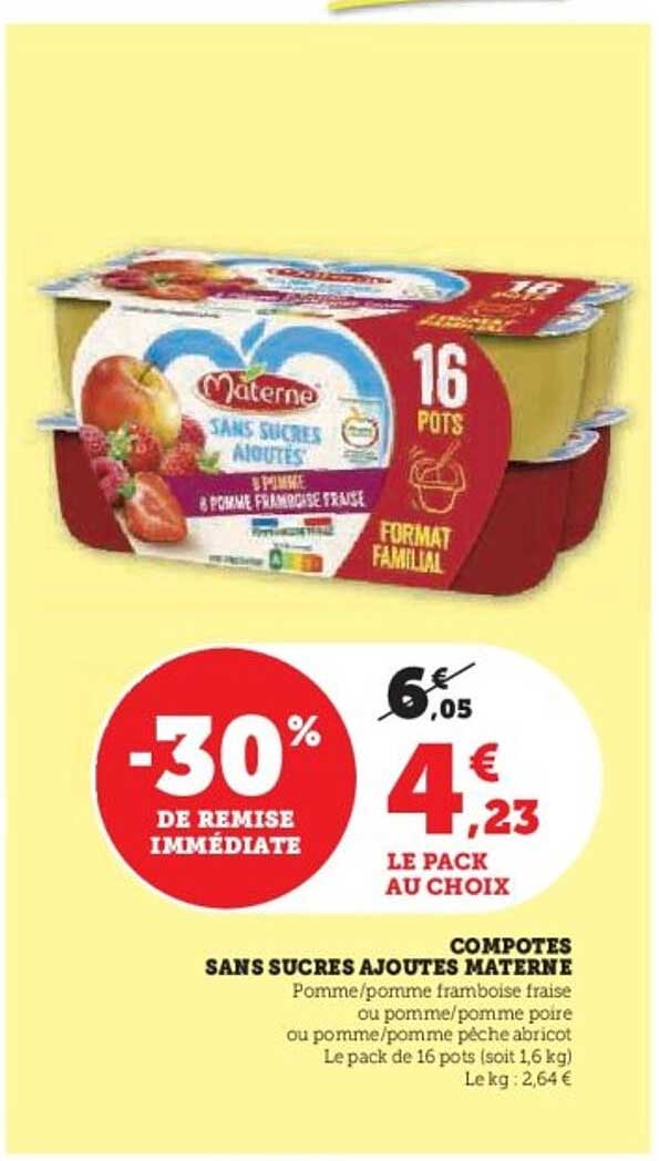 COMPOTES SANS SUCRES AJOUTÉS MATERNÉ