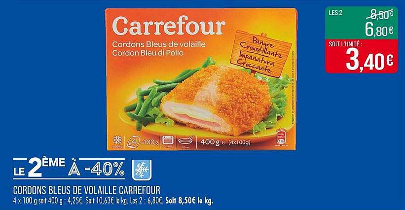 CORDONS BLEUS DE VOLAILLE CARREFOUR