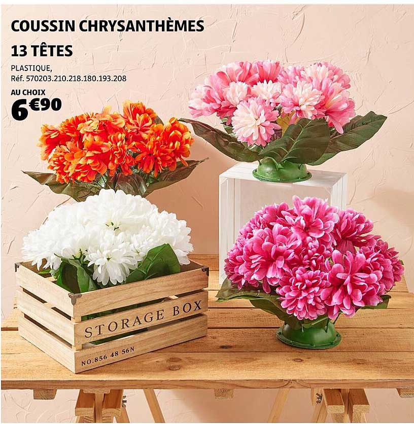 COUSSIN CHRYSANTHÈMES - 13 TÊTES