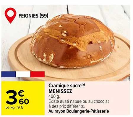 Cramique sucré Menissez 400 g