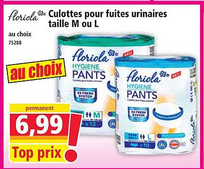 Culottes pour fuites urinaires taille M ou L