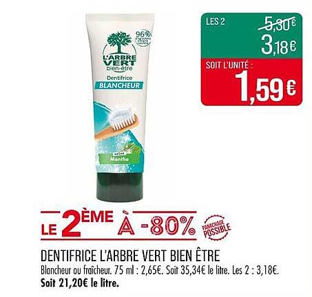 DENTIFRICE L’ARBRE VERT BIEN ÊTRE
