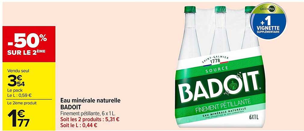 Eau minérale naturelle BADOIT