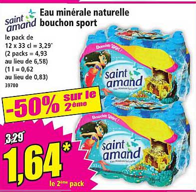 Eau minérale naturelle bouchon sport