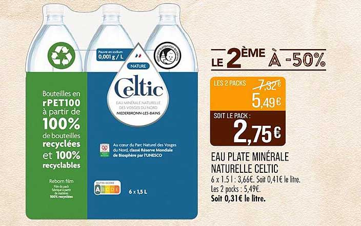 EAU PLATE MINÉRALE NATURELLE CELTIC