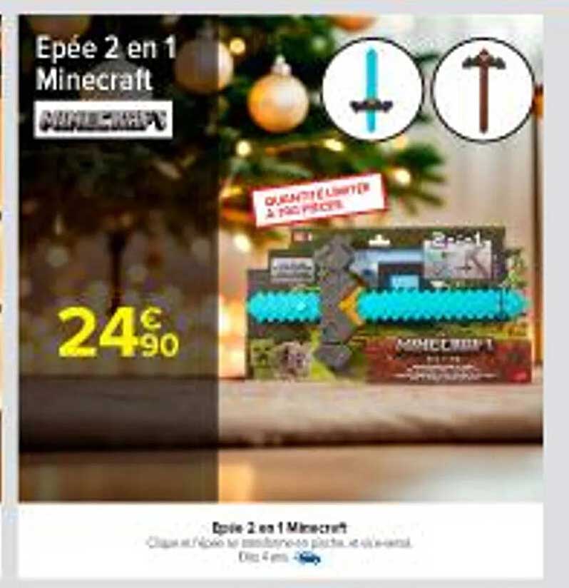 Epée 2 en 1 Minecraft
