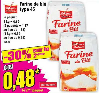 Farine de blé type 45