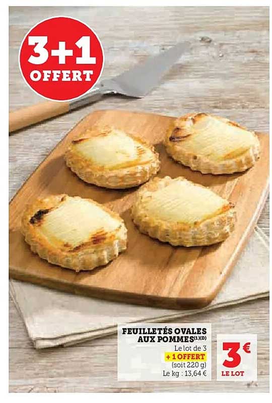 FEUILLETÉS OVALES AUX POMMES