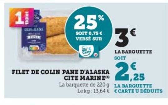FILET DE COLIN PANE D'ALASKA CITE MARINE