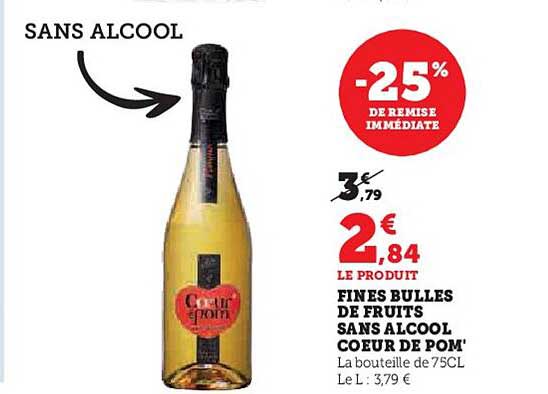 FINES BULLES DE FRUITS SANS ALCOOL COEUR DE POM'