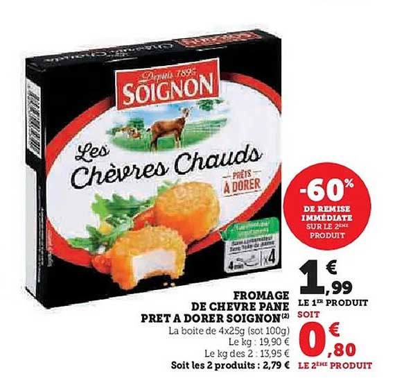 FROMAGE DE CHEVRE PANE PRÊT À DORER SOIGNON