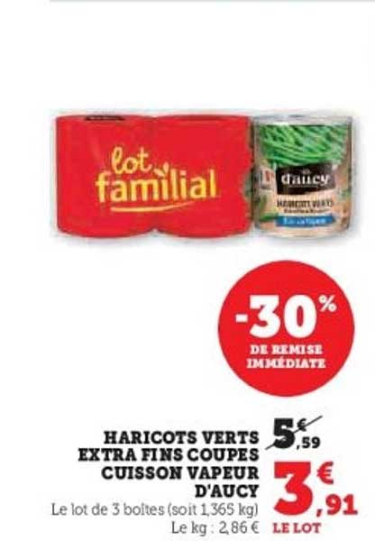 HARICOTS VERTS EXTRA FINS COUPES CUISSON VAPEUR D'AUCY