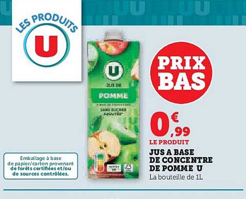JUS A BASE DE CONCENTRE DE POMME U