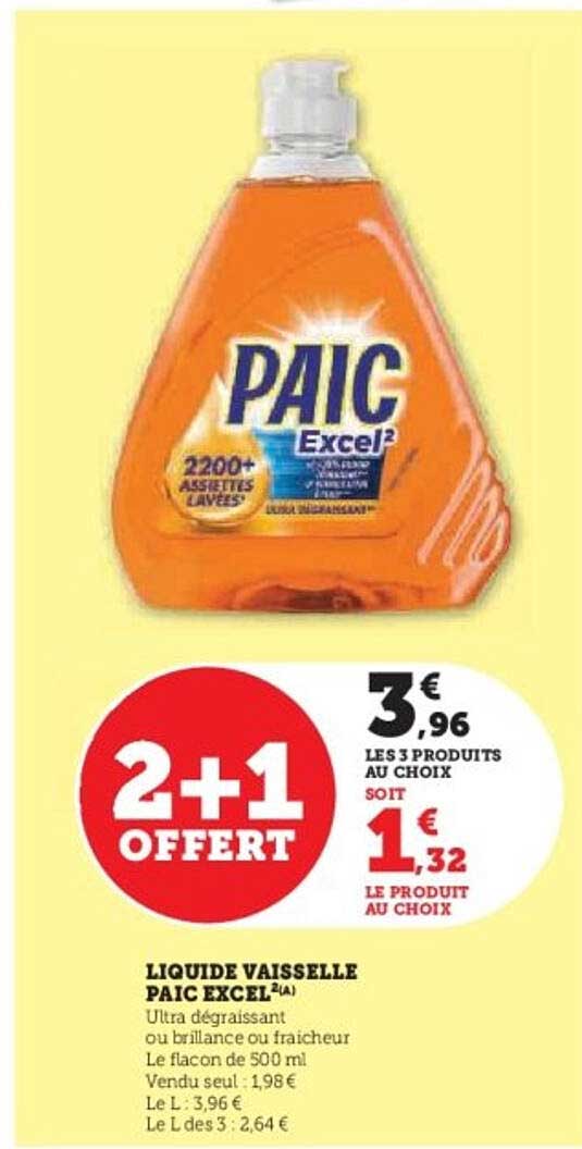 LIQUIDE VAISSELLE PAIC EXCEL