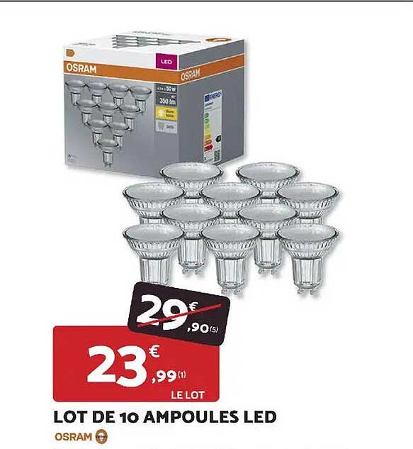 LOT DE 10 AMPOULES LED
