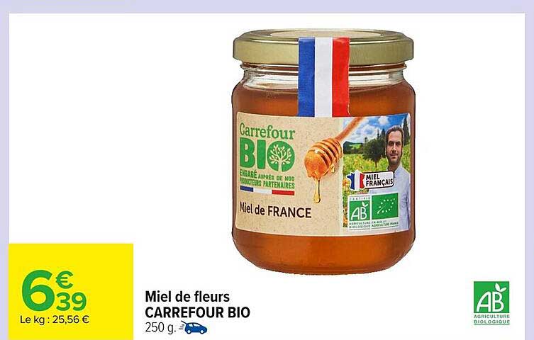 Miel de fleurs CARREFOUR BIO