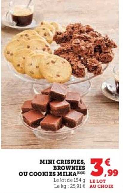 MINI CRISPIES, BROWNIES OU COOKIES MILKA