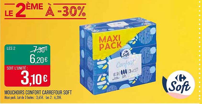 MOUCHOIRS CONFORT CARREFOUR SOFT