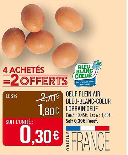 OEUF PLEIN AIR BLEU-BLANC-COEUR LORRAIN'OEUF