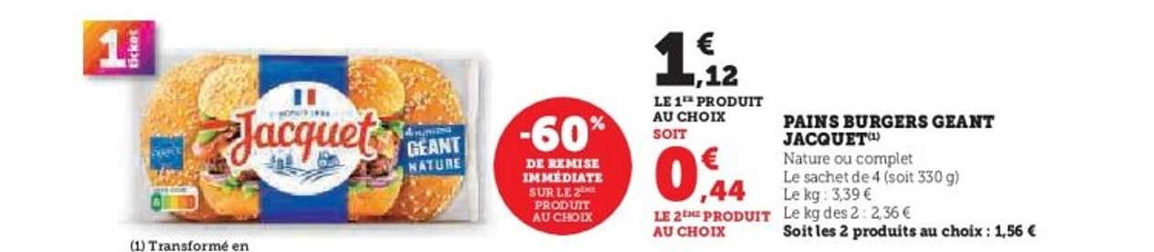 PAINS BURGERS GEANT JACQUET