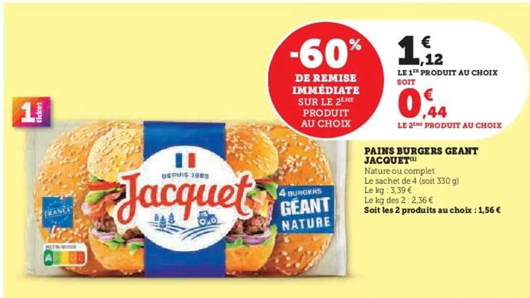 PAINS BURGERS GEANT JACQUET