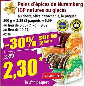 Pains d’épices de Nuremberg IGP natures ou glacés