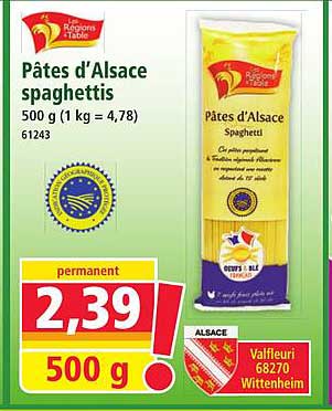 Pâtes d'Alsace spaghetti