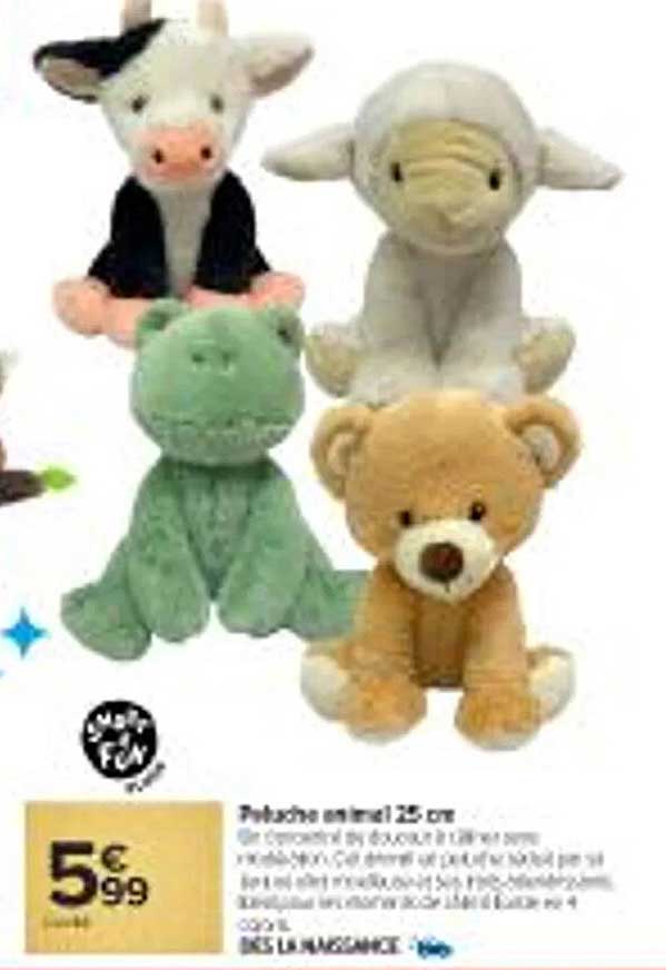 Peluche animaux 25 cm
