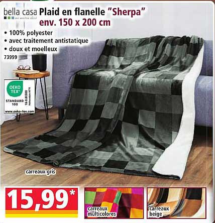 Plaid en flanelle "Sherpa" env. 150 x 200 cm