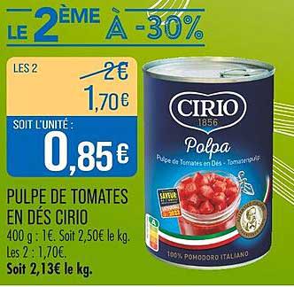 PULPE DE TOMATES EN DÉS CIRIO