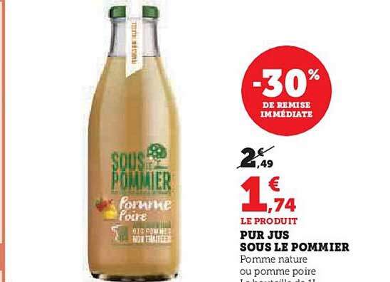 PUR JUS SOUS LE POMMIER Pomme nature ou pomme poire