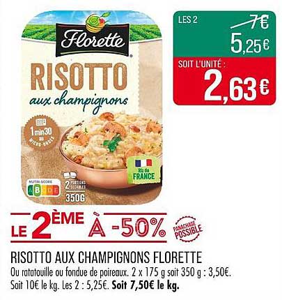 RISOTTO AUX CHAMPIGNONS FLORETTE