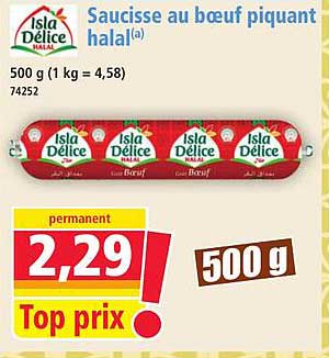 Saucisse au bœuf piquant halal