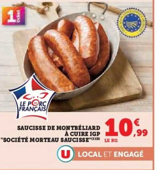 SAUCISSE DE MONTBÉLIARD À CUIRE IGP "SOCIÉTÉ MORTEAU SAUCISSE"