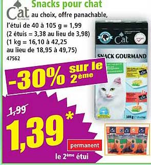 Snacks pour chat au choix, offre panachable