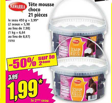 Tête mousse choco 21 pièces