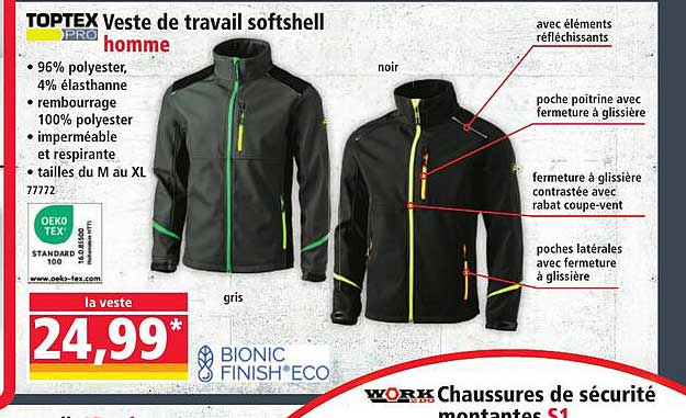 Veste de travail softshell homme