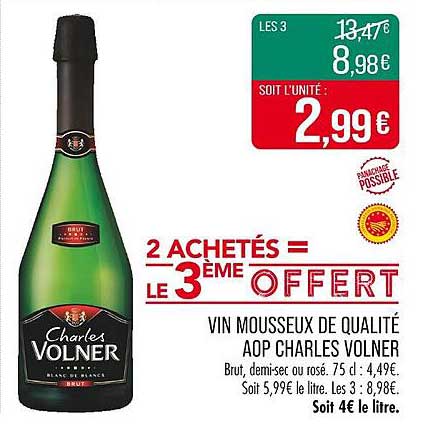VIN MOUSSEUX DE QUALITÉ AOP CHARLES VOLNER