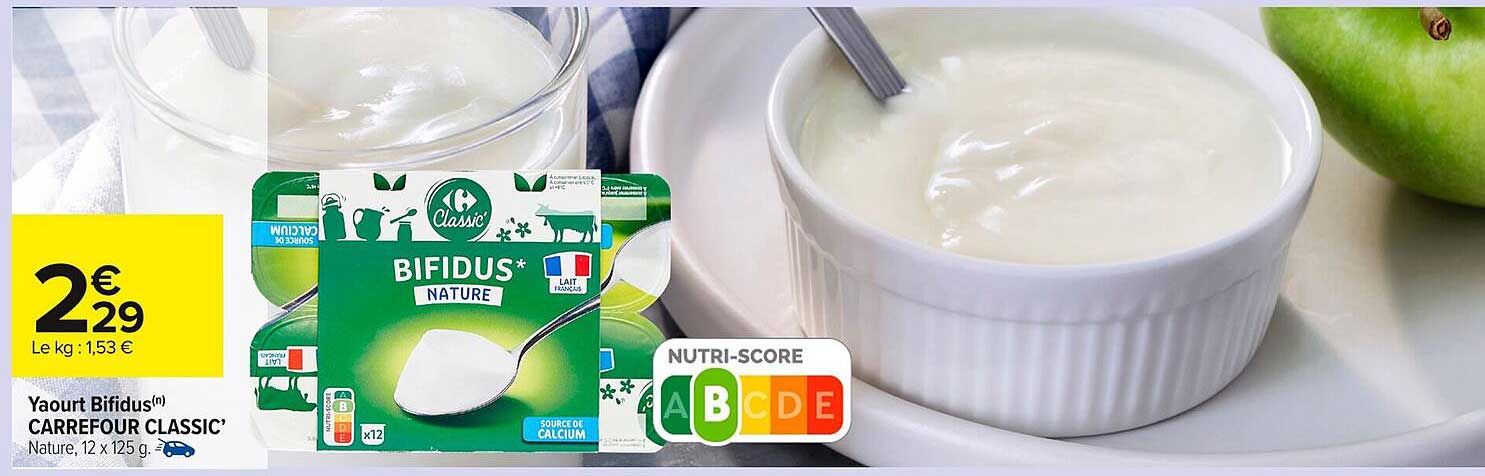 Yaourt Bifidus Carrefour Classic'
