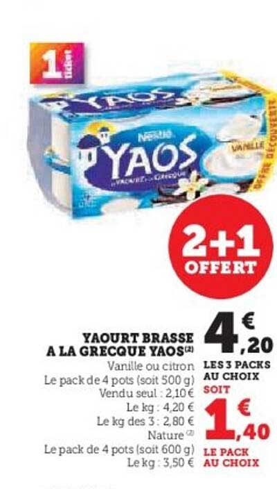 Yaourt brassé à la grecque Yaos