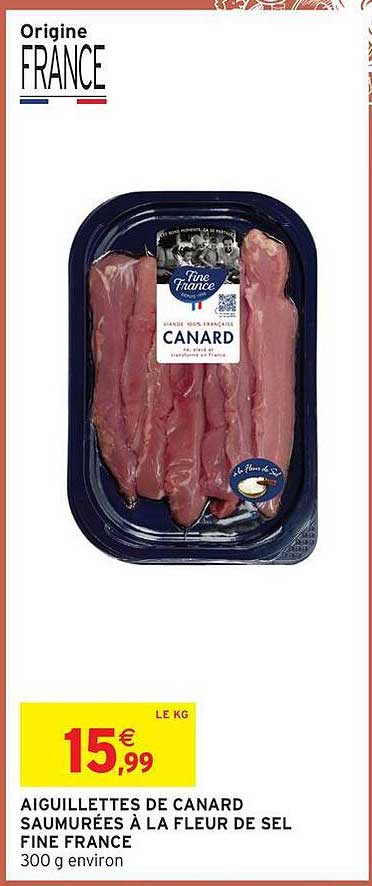 AIGUILLETTES DE CANARD SAUMURÉES À LA FLEUR DE SEL FINE FRANCE