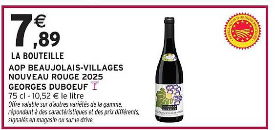 AOP BEAUJOLAIS-VILLAGES NOUVEAU ROUGE 2025 GEORGES DUBOEUF